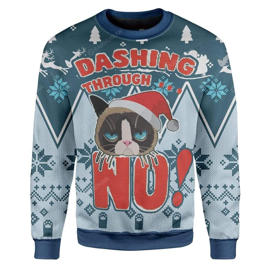 Grumpy Cat Dashing Through No Christmas Sweater