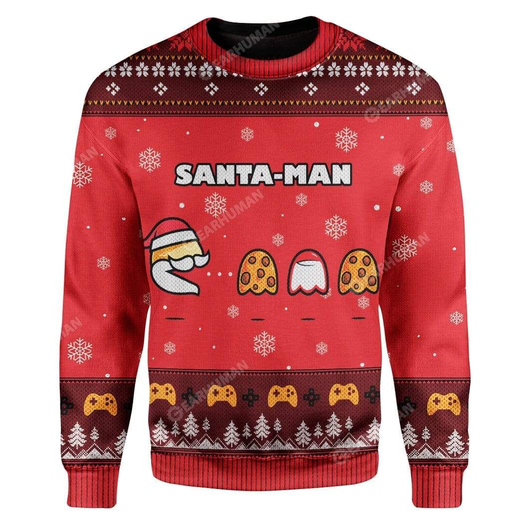 Santa-Man Pac-Man Christmas Sweater