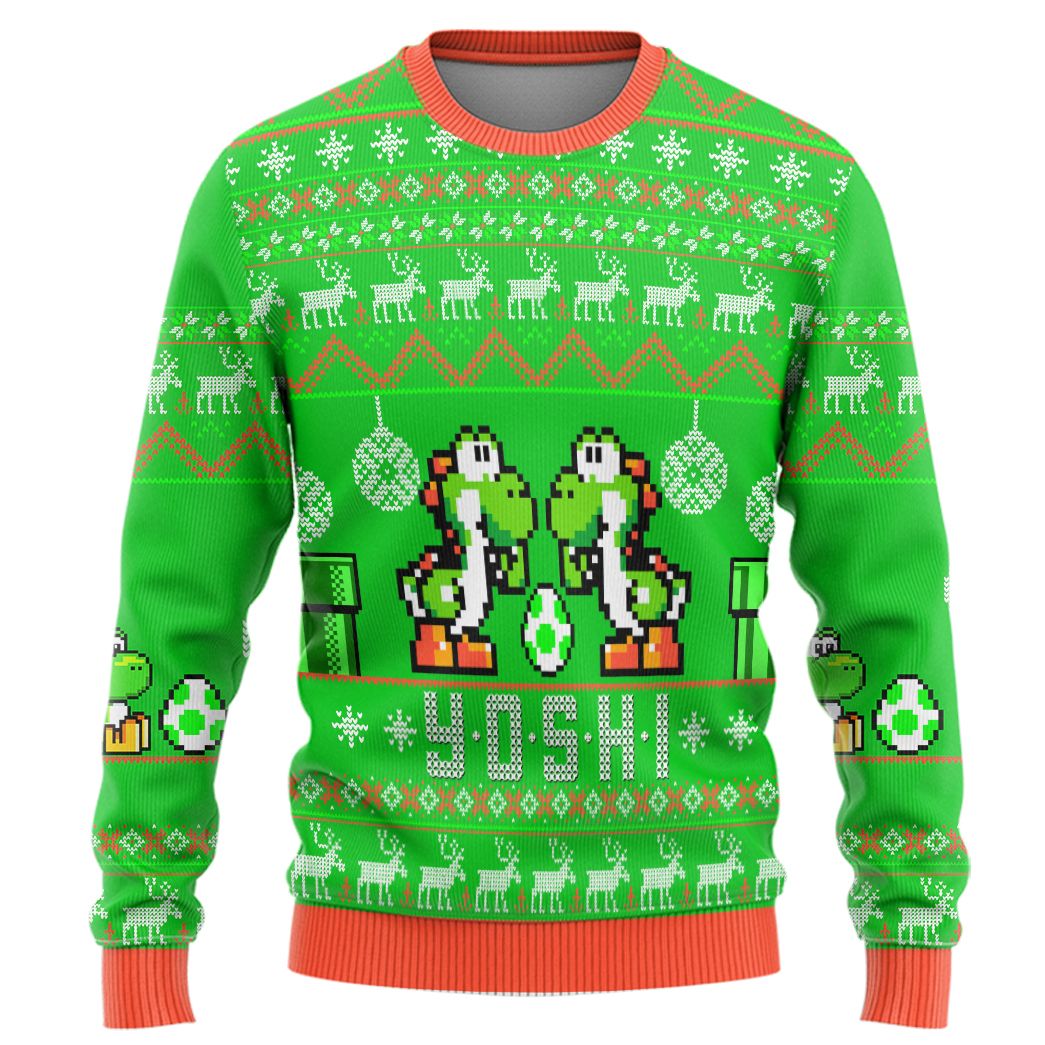 Yoshi Super Mario green Christmas Sweater