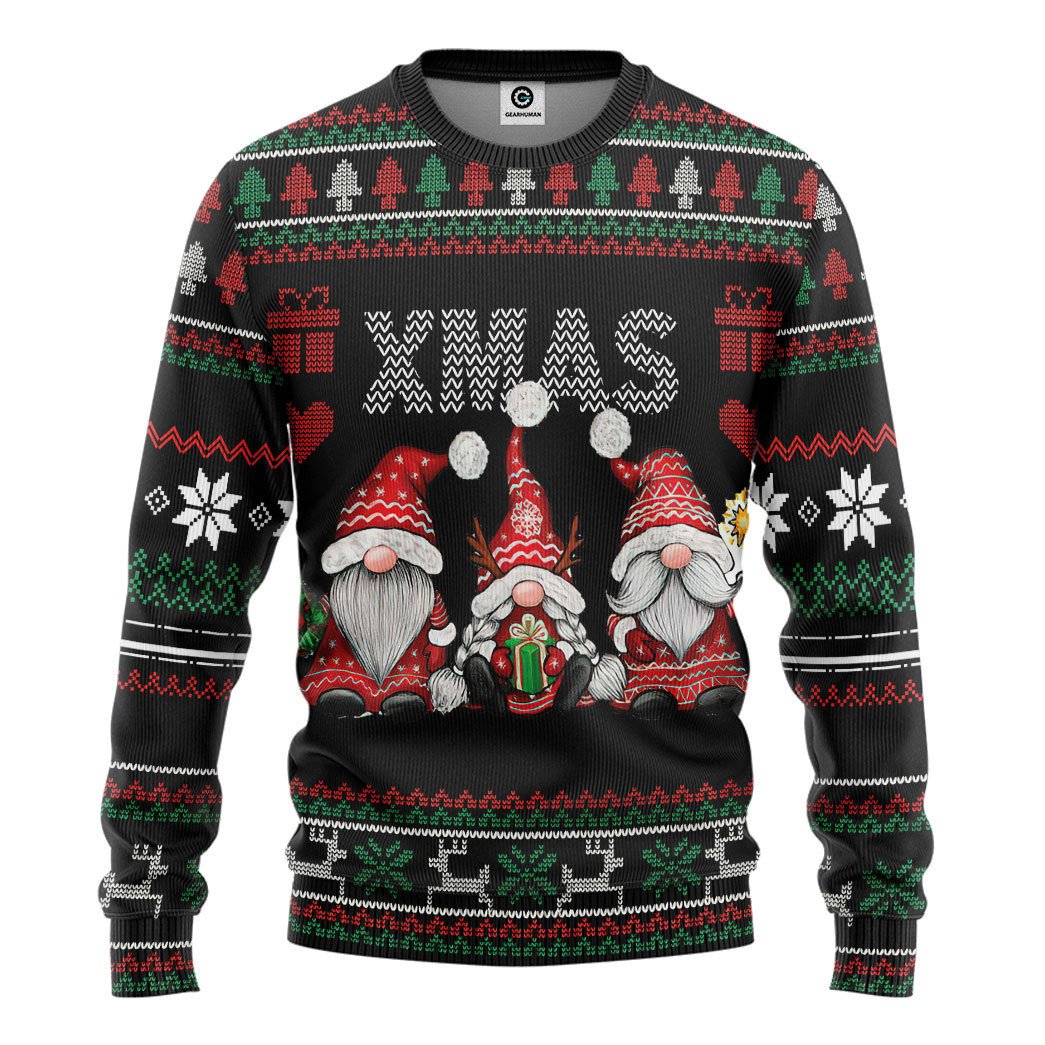 Three Gnomes Xmas Christmas Sweater