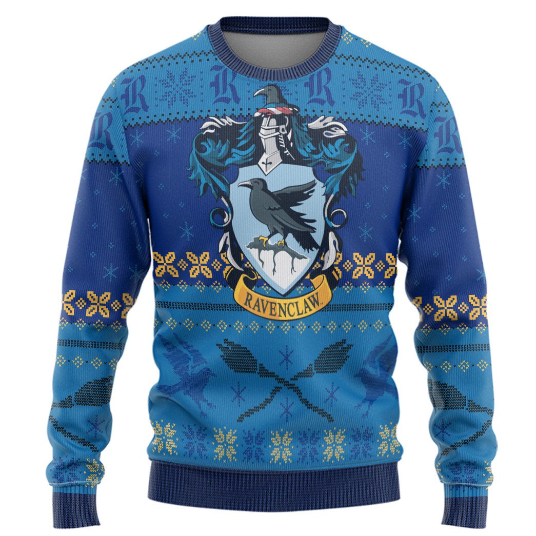 Harry Potter Slytherin Blue Christmas Sweater