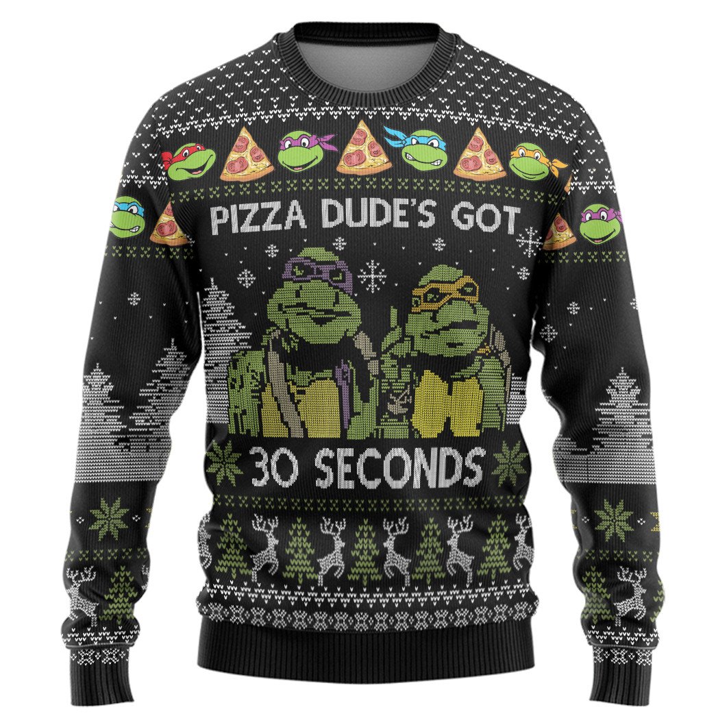 Pizza Dude’s Got 30 Seconds Ninja Turtles Christmas Sweater