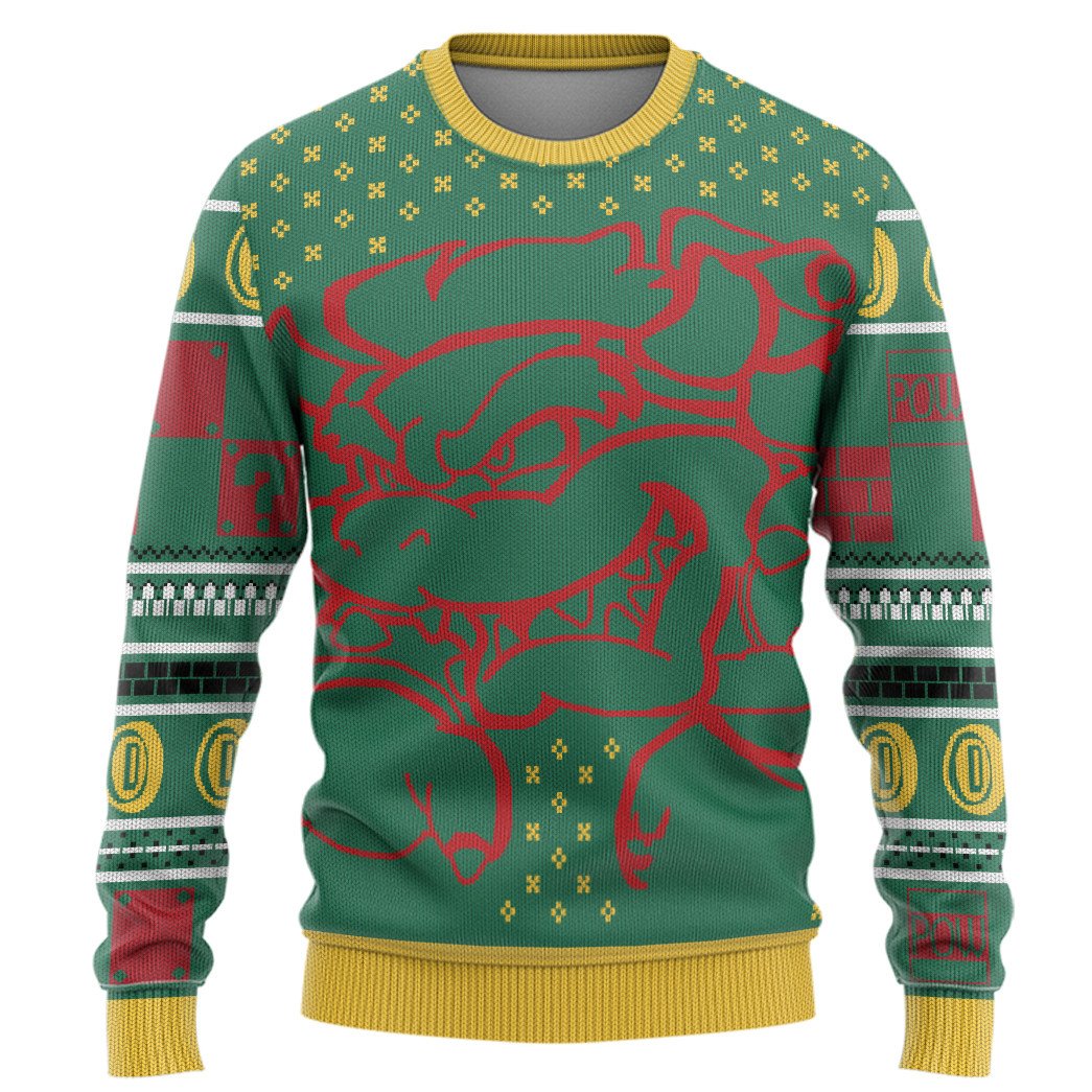 Super Mario Bowser Green Christmas Sweater