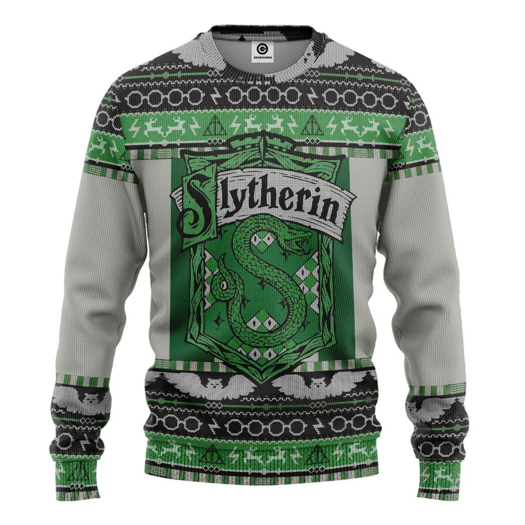 Slytherin Crest Harry Potter Green Christmas Sweater