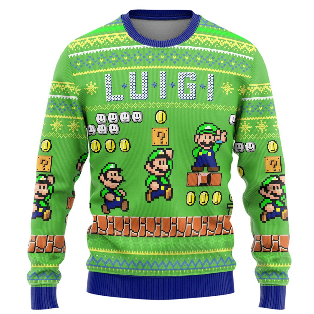 Super Mario Luigi Christmas Sweater