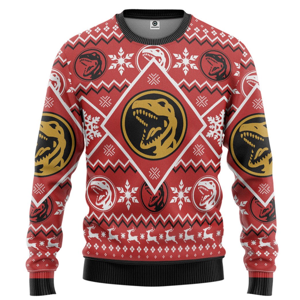 Mighty Morphin Power Ranger Red Christmas Sweater