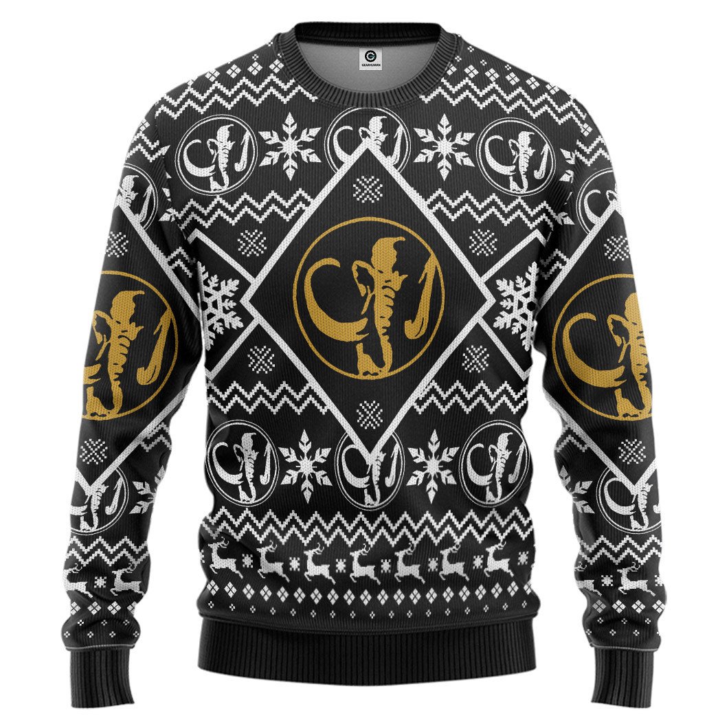 Mighty Morphin Power Ranger Black Christmas Sweater