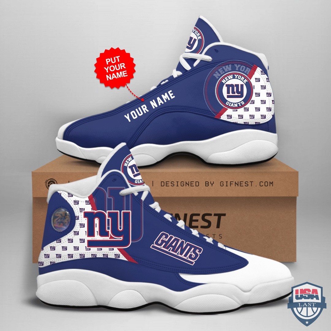 New York Giants Air Jordan 13 Custom Name Personalized Shoes