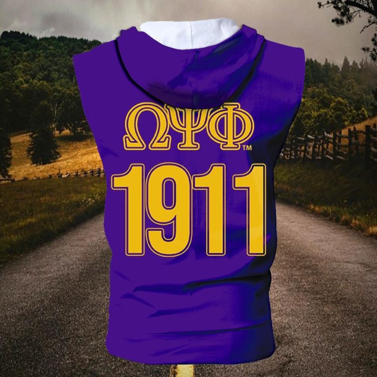 Omega Psi Phi Fraternity Founded 1911 Sleeveless Zip Hoodie