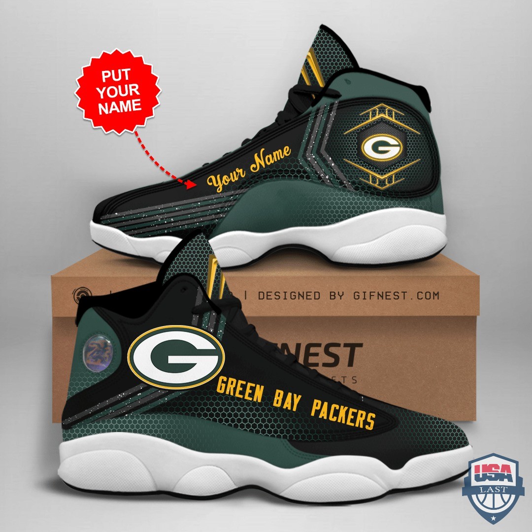 Green Bay Packers Air Jordan 13 Custom Name Personalized Shoes