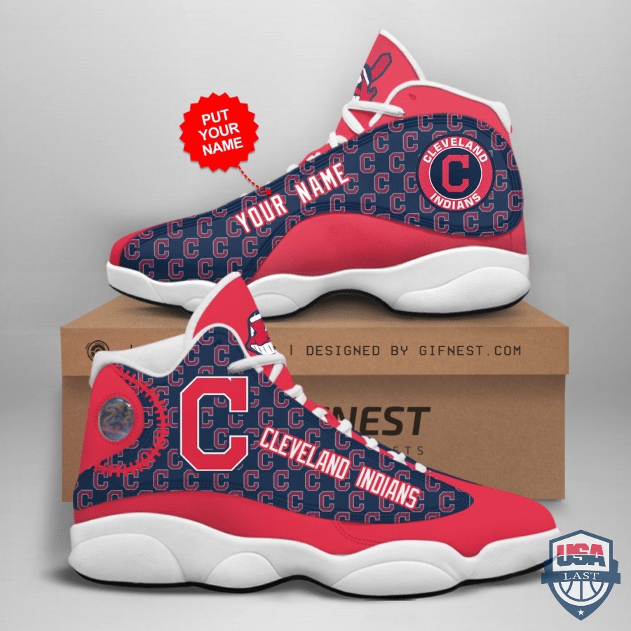 Personalized Shoes Cleveland Indians Air Jordan 13 Custom Name