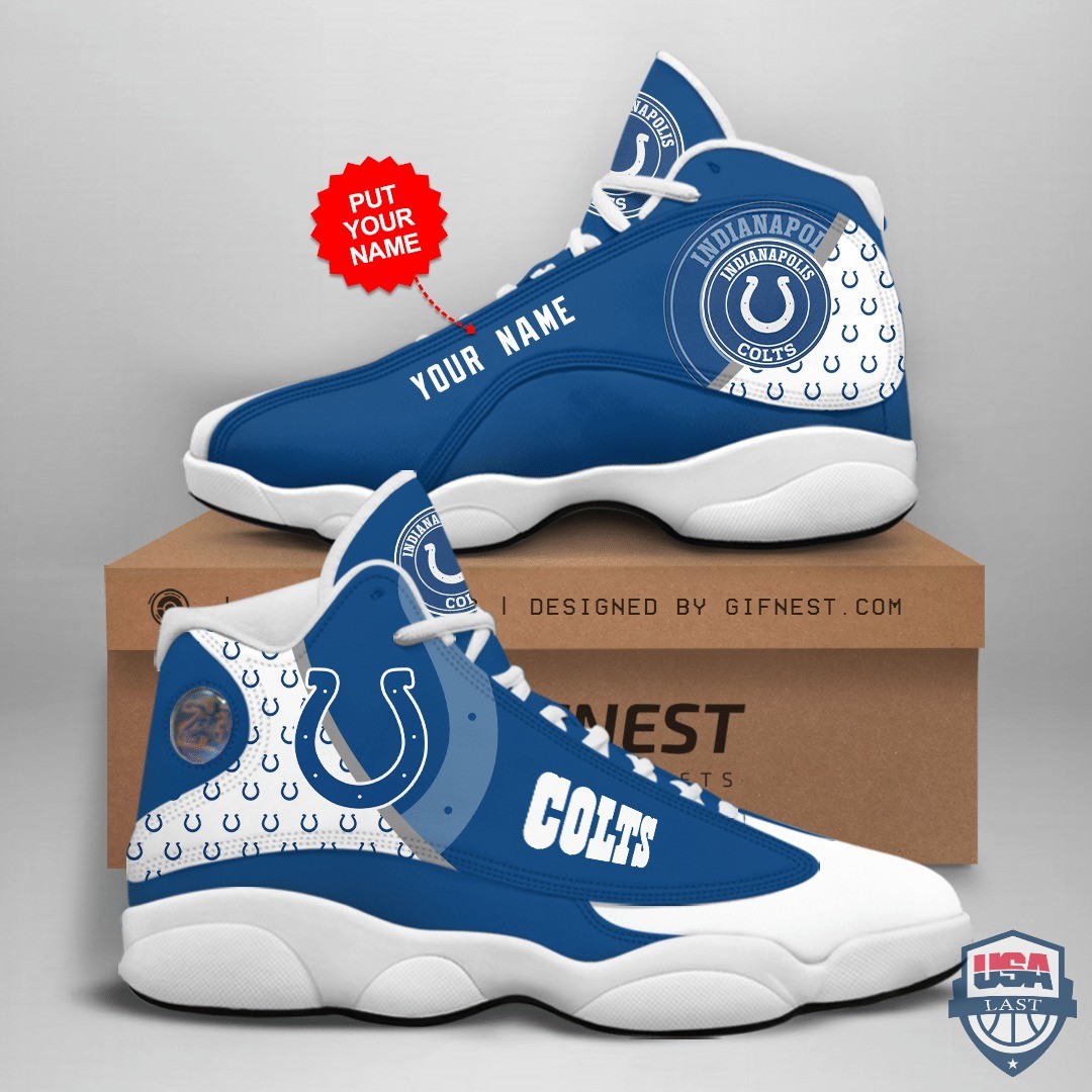 Indianapolis Colts Air Jordan 13 Custom Name Personalized Shoes