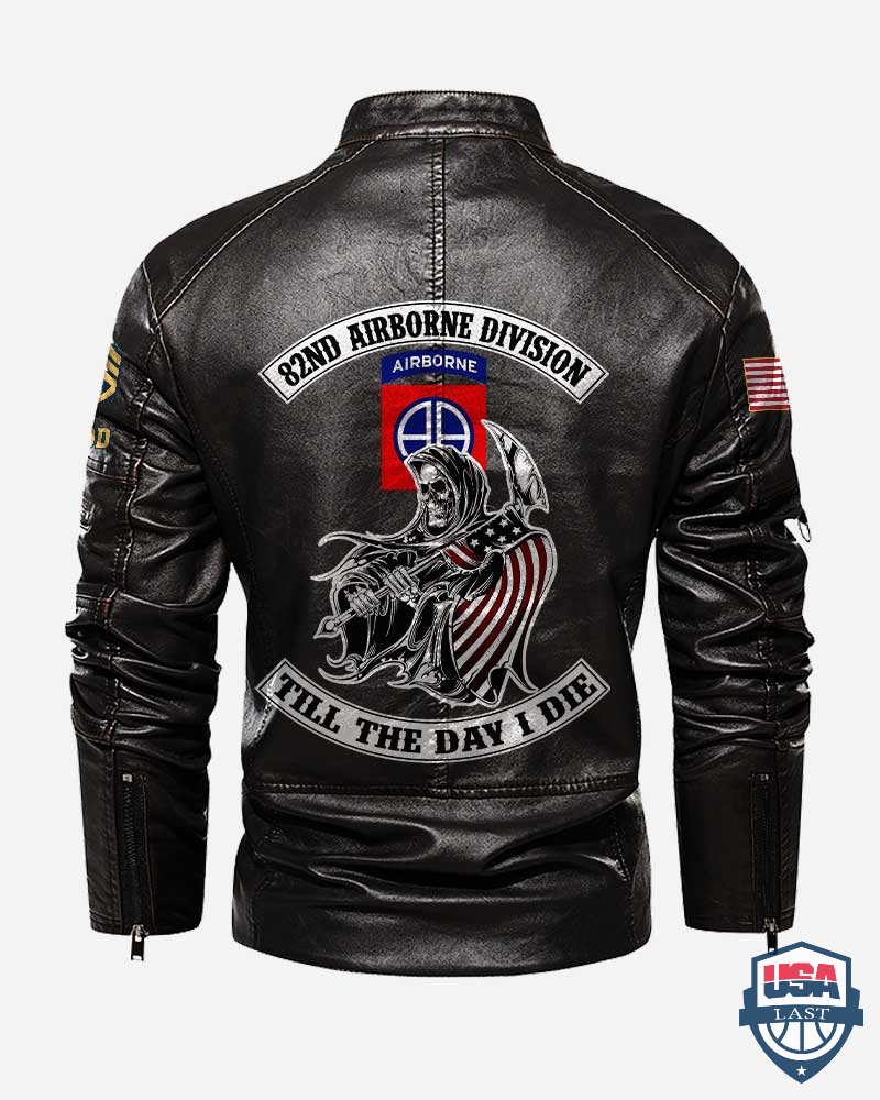 82nd Airborne Division Till The Day I Die Personalized Leather Jacket