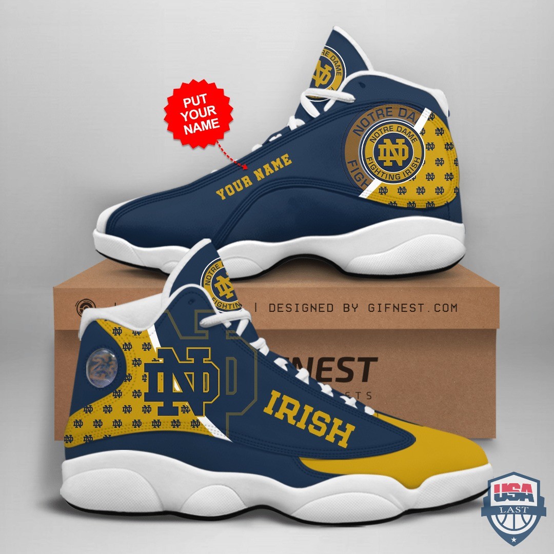 Notre Dame Fighting Irish Air Jordan 13 Custom Name Personalized Shoes