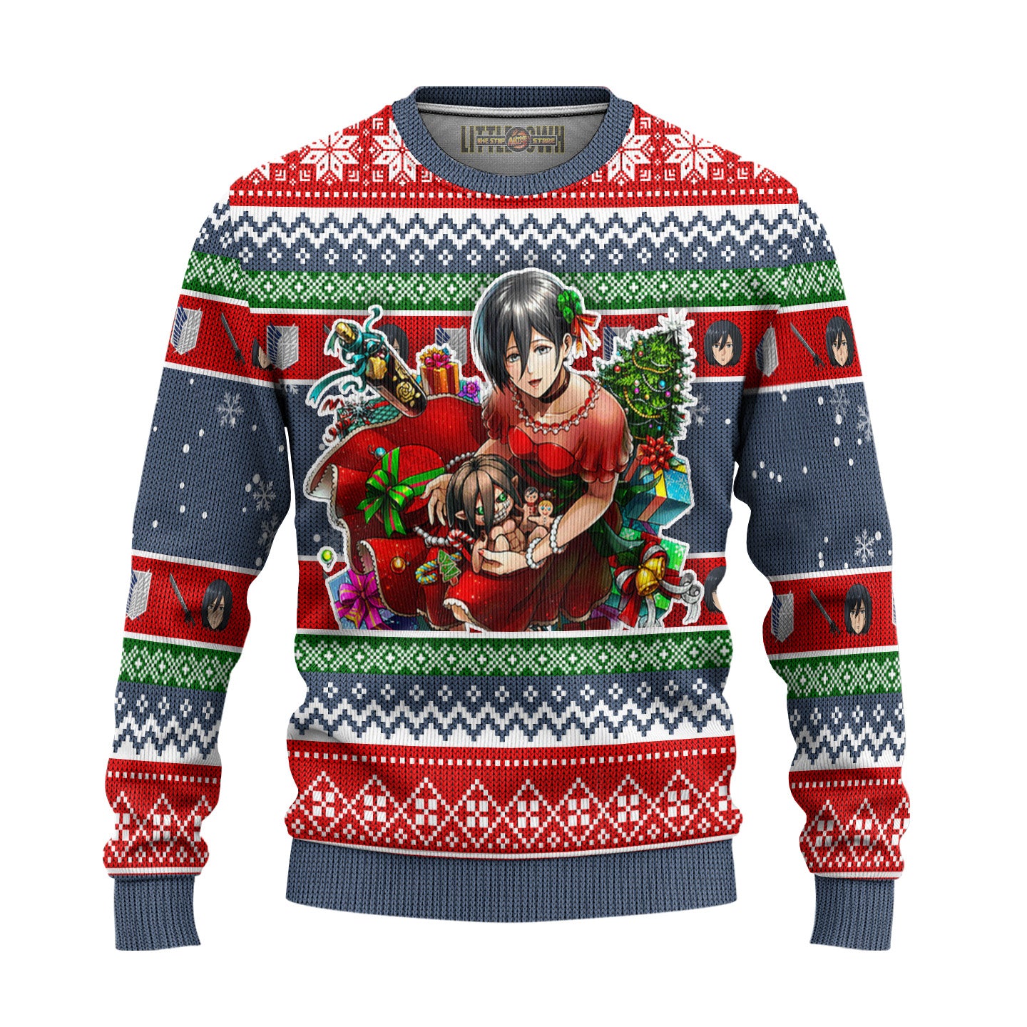 Mikasa Ackerman Attack on Titan Anime Ugly Christmas Sweater Gift For Fans