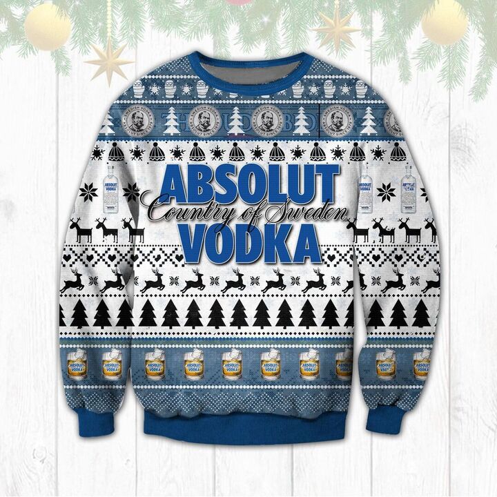 Absolut Country of Swedens Vodka Christmas Ugly Sweater