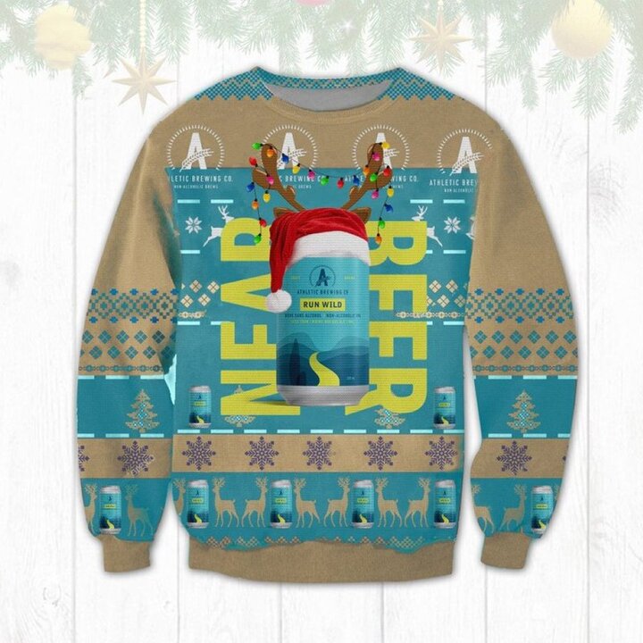 Athletic Brewing Run Wild Christmas Ugly Sweater