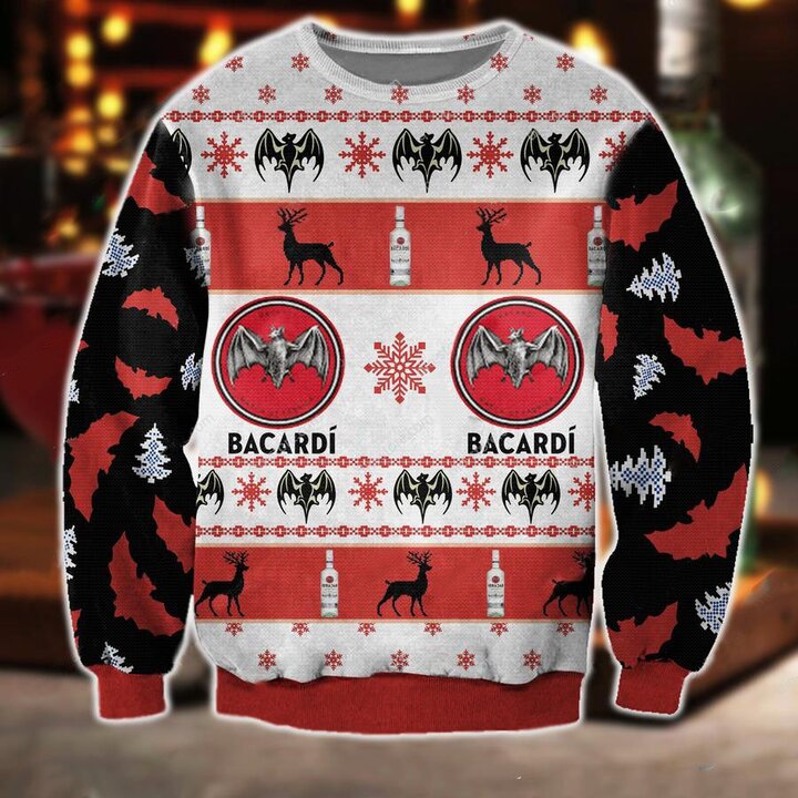 Bacardi All Printed Ugly Christmas Sweater Sweatshirt