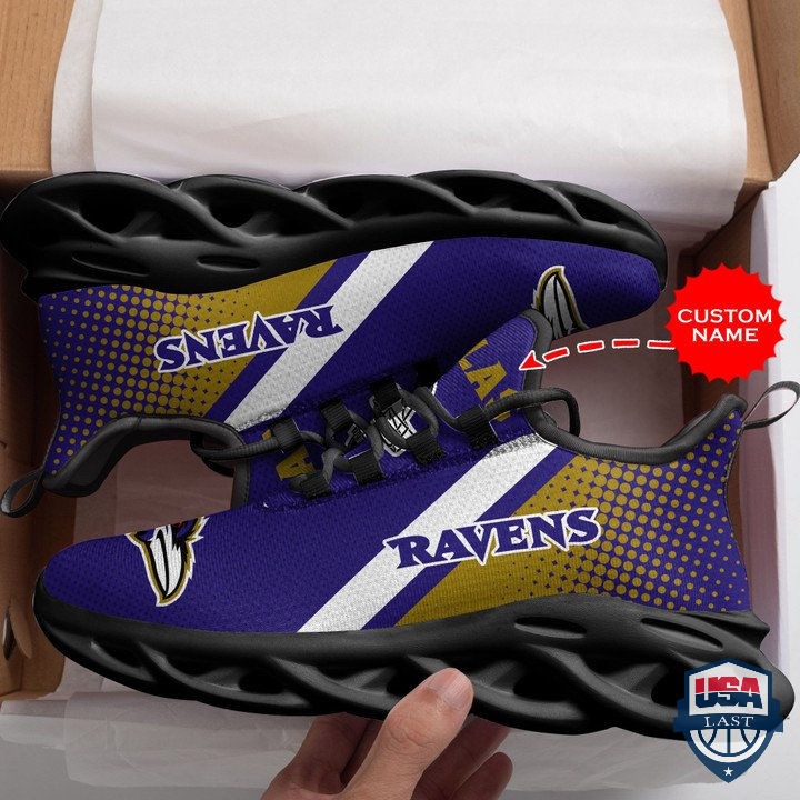 Baltimore Ravens Custom Name Max Soul Sneaker 50