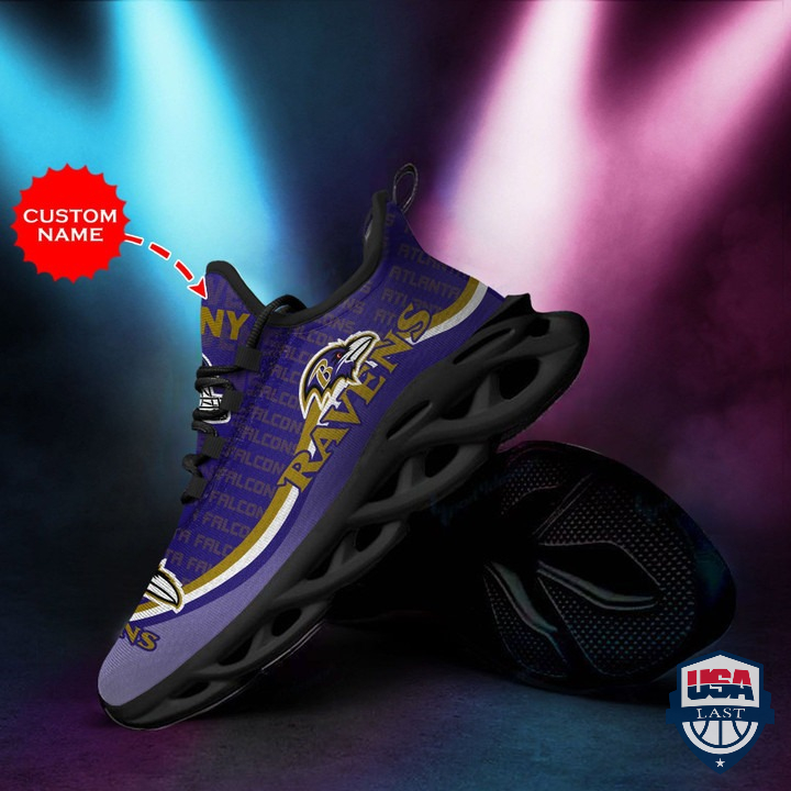 Baltimore Ravens Custom Name Max Soul Sneakers 34