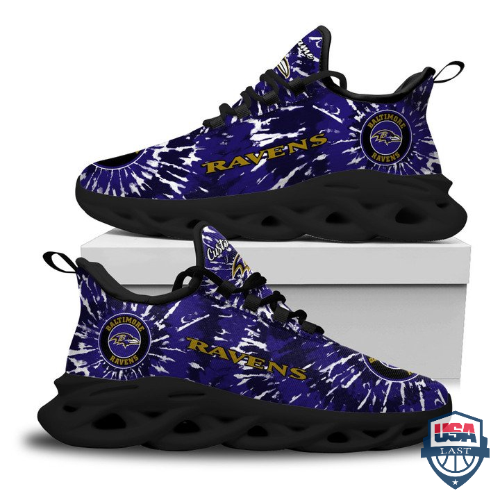 Baltimore Ravens Custom Name Tie Dye Max Soul Sneaker Shoes 53