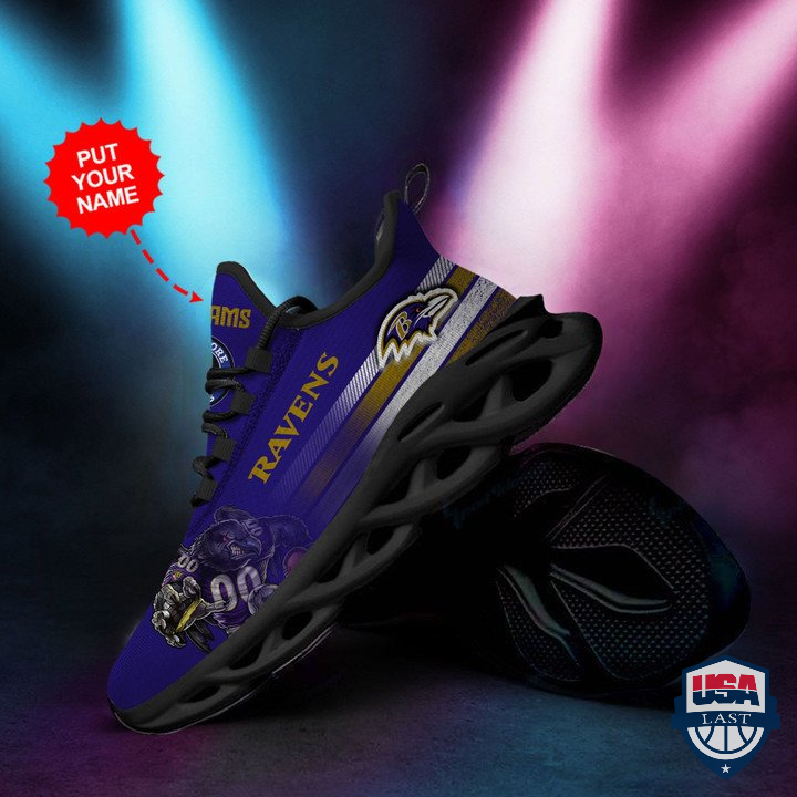 Baltimore Ravens Mascot Custom Name Running Shoes 36