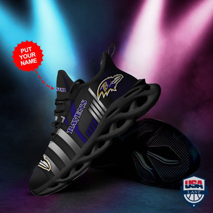 Baltimore Ravens Silver Line Custom Name Max Soul Sneaker 42