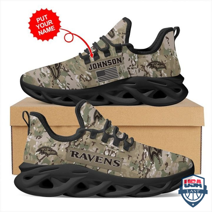 Baltimore Ravens US Army Military Custom Name Max Soul Shoes 27
