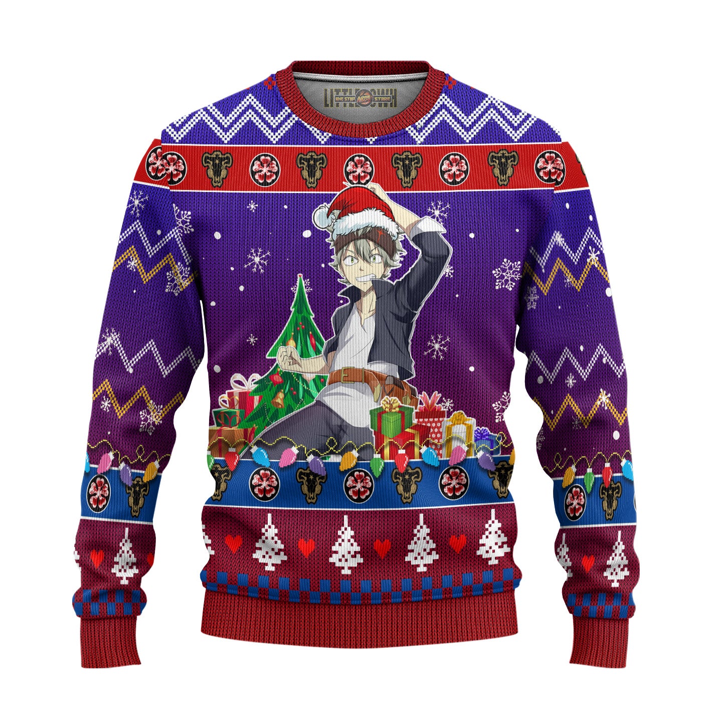 Asta Anime Ugly Christmas Sweater Black Clover Gift For Fans