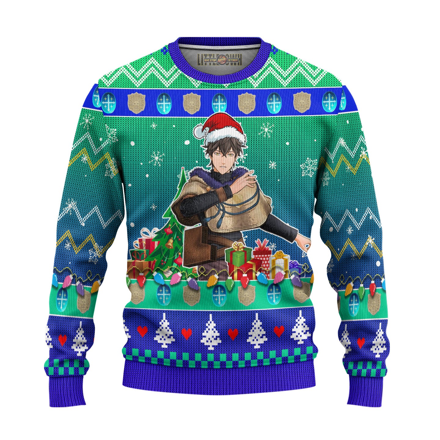 Yuno Anime Ugly Christmas Sweater Black Clover Gift For Fans