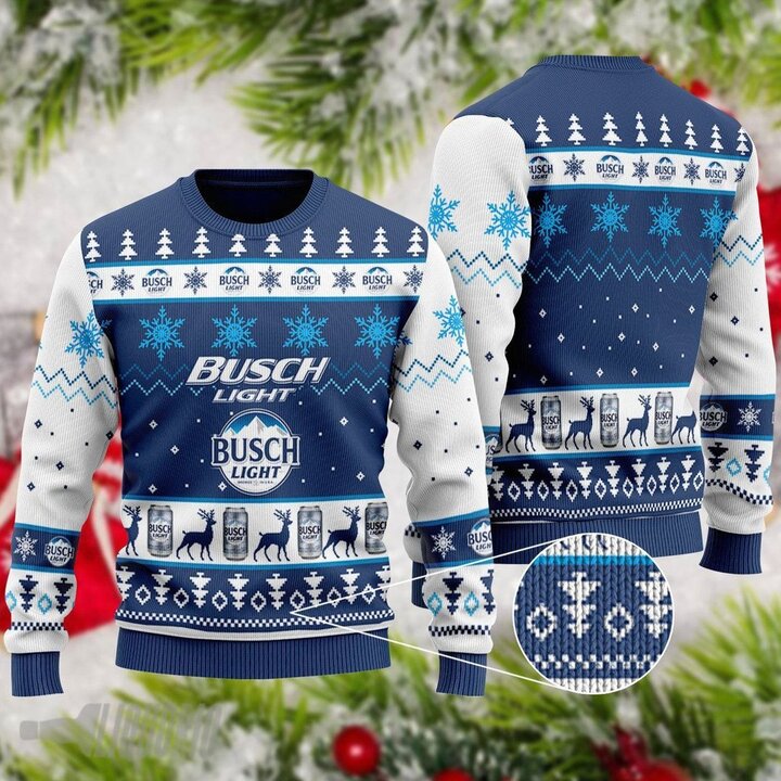 Busch Light 3D Christmas Ugly Sweater