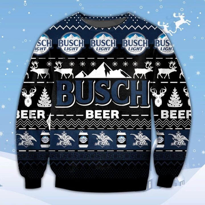 Busch Light Beer Ugly Knitted Sweater