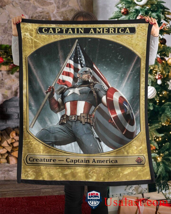 Captain America American Flag Fleece Blanket
