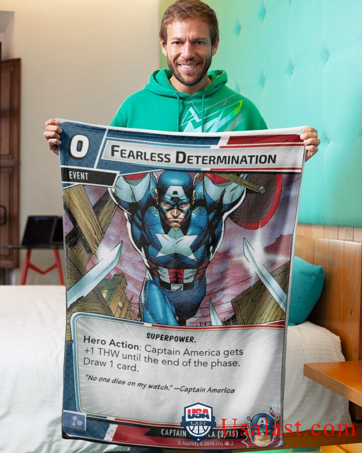 Captain America Fearless Determination Fleece Blanket