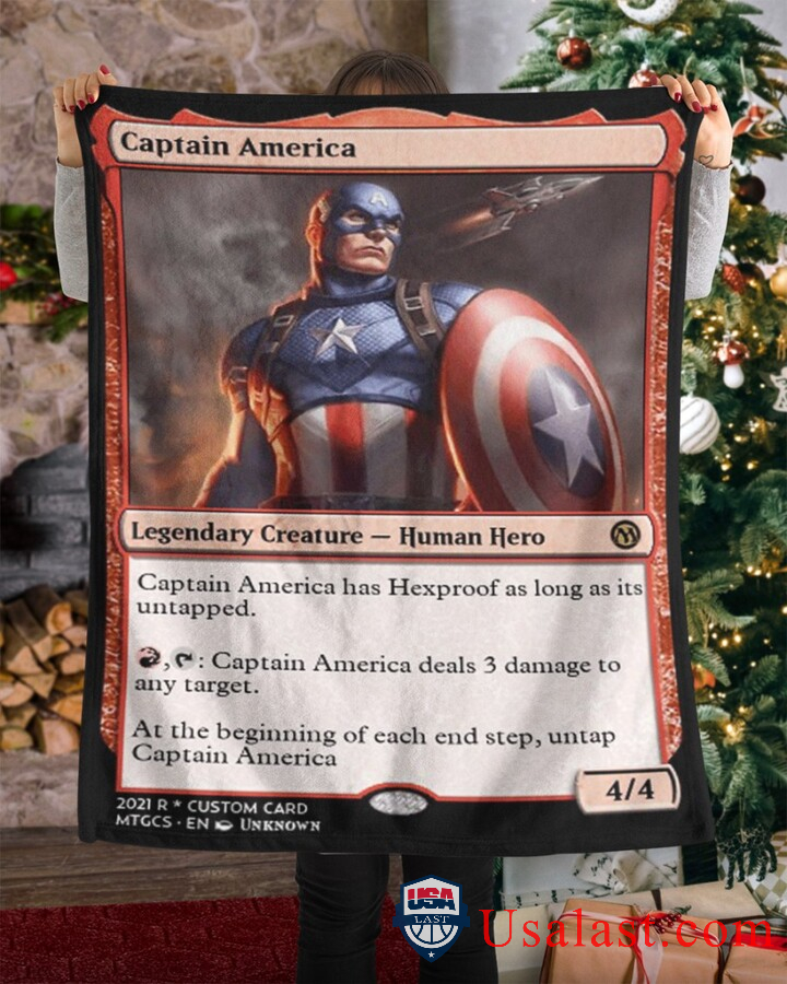 Captain America Legendary Creature Human Hero Fleece Blanket
