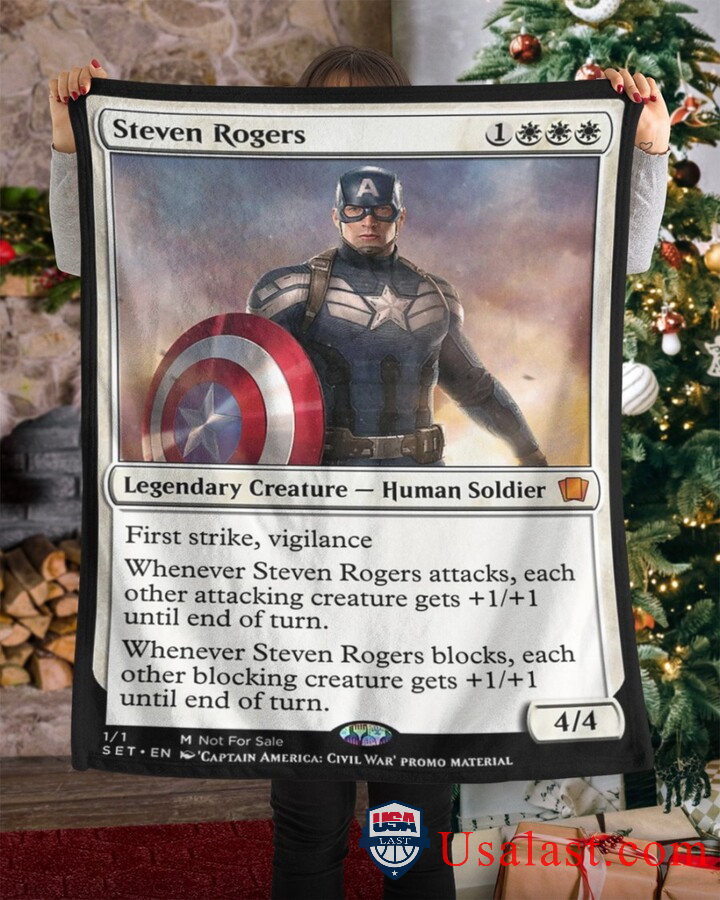 Captain America Steven Rogers Fleece Blanket