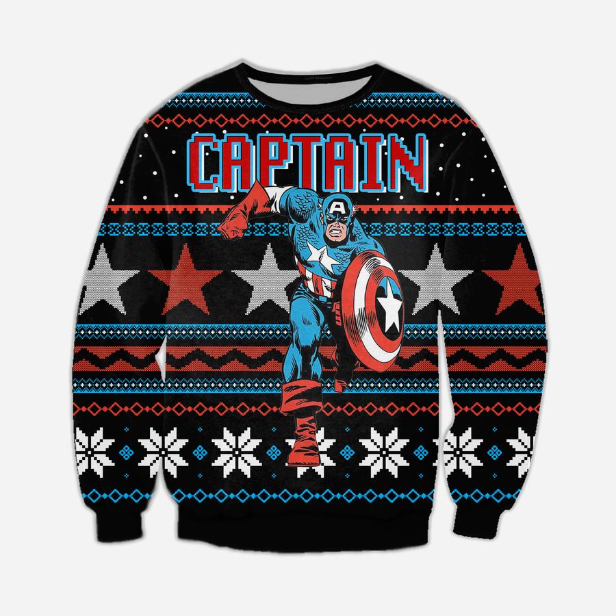 Captain America black Christmas Sweater