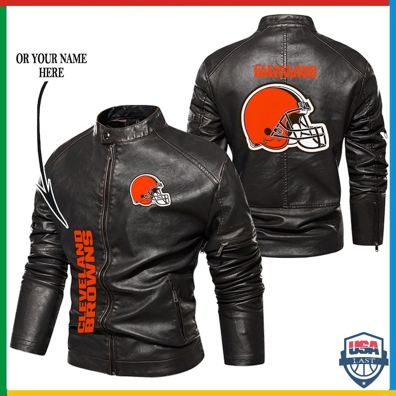Cleveland Browns NFL 3D Custom Motor Leather Jackets