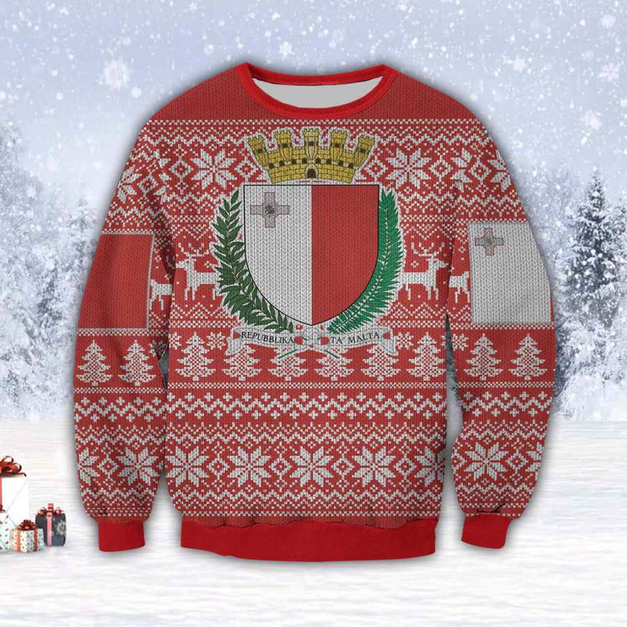 Coat of arms of Malta Island country Christmas Sweater