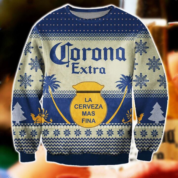 Corona Extra la Cerveza Mas Fina 3D Christmas Ugly Sweater