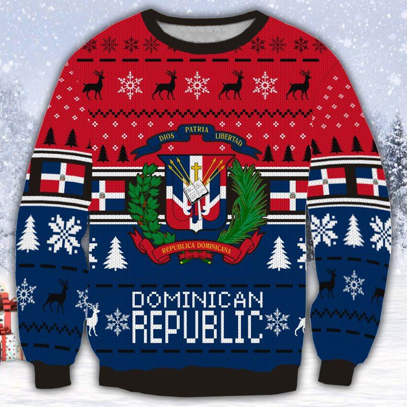 Dominican Republic flag Christmas Sweater