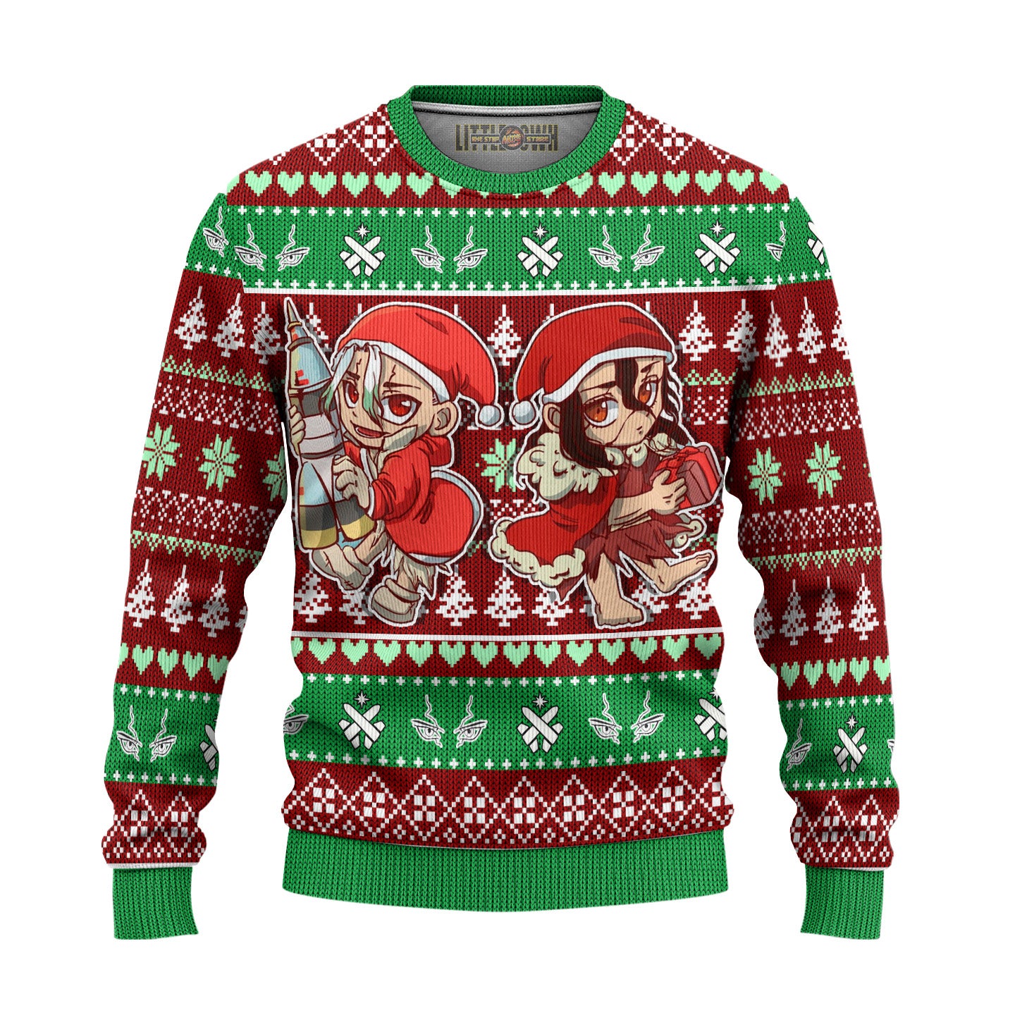 Senku x Tsukasa Anime Ugly Christmas Sweater Custom Dr Stone Gift For Fans