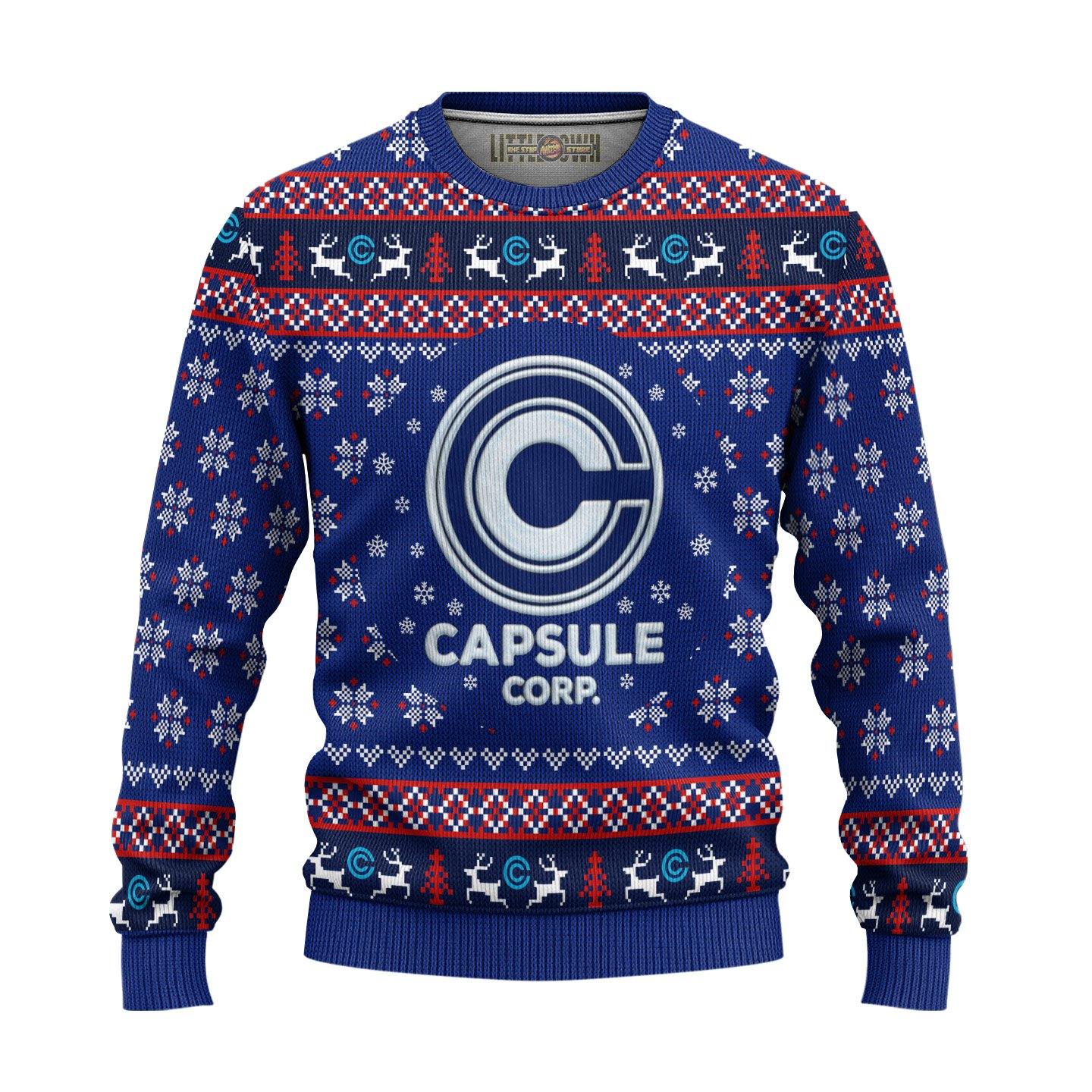 Capsule Corp Ugly Christmas Sweater Dragon Ball Anime Gift For Fans
