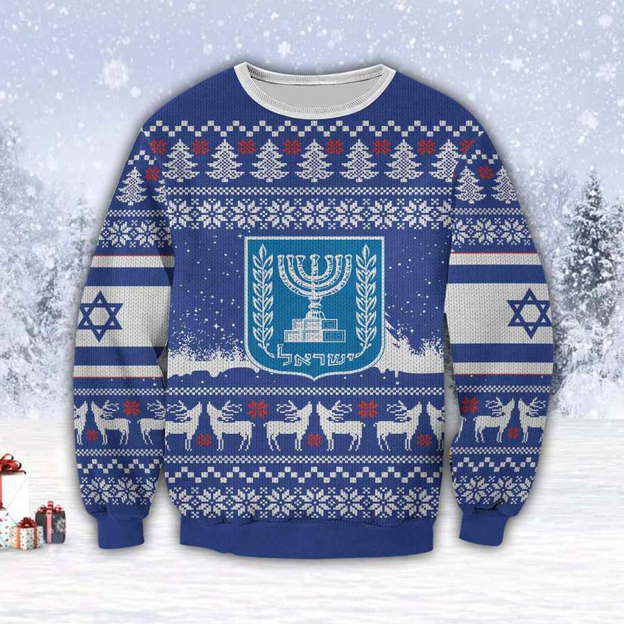 Emblem of Israel Christmas Sweater
