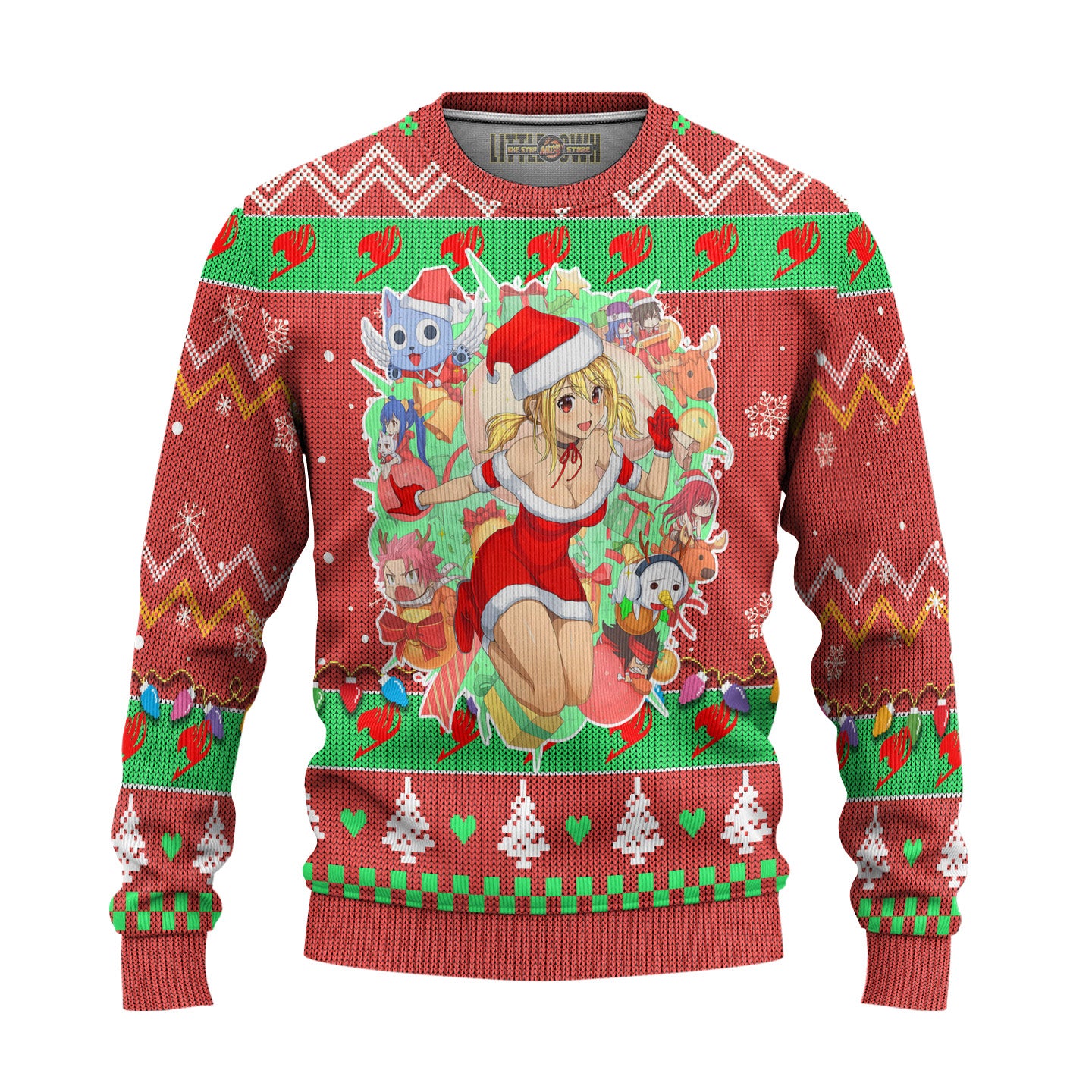 Fairy Tail Anime Ugly Christmas Sweater Custom Pink Gift For Fans