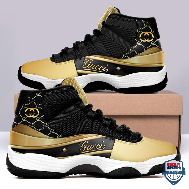 Gucci Gold Air Jordan 11 Shoes Sneaker