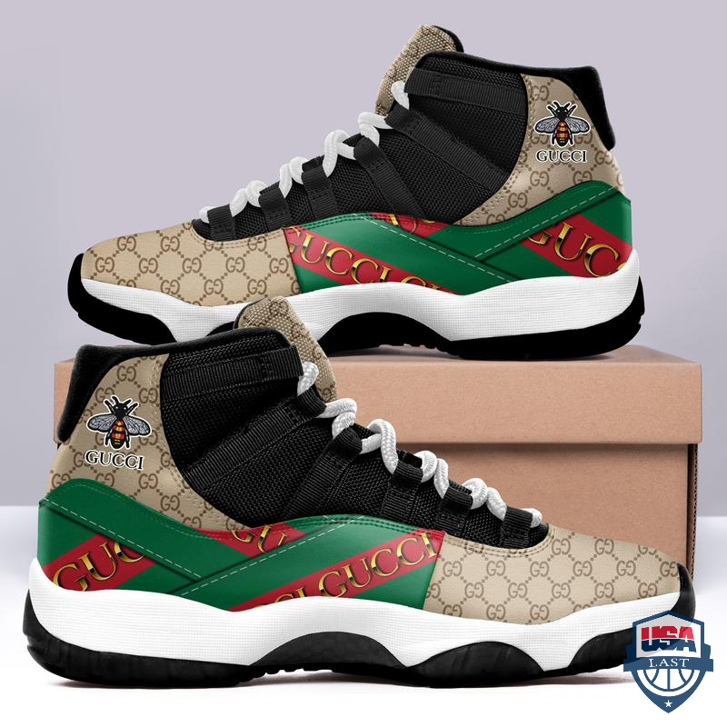 Gucci Luxury Brand Bee Logo Air Jordan 11 Sneaker Shoes