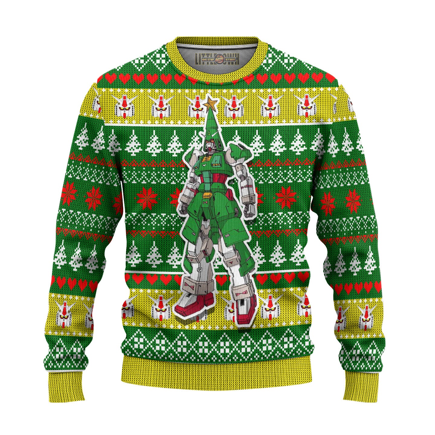 Gundam Anime Ugly Christmas Sweater Custom Pine Tree Gift For Fans