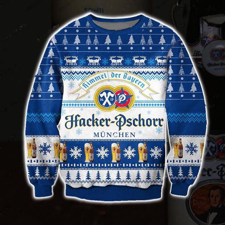 Hacker-Pschorr Brewery Beer Ugly Christmas Sweater