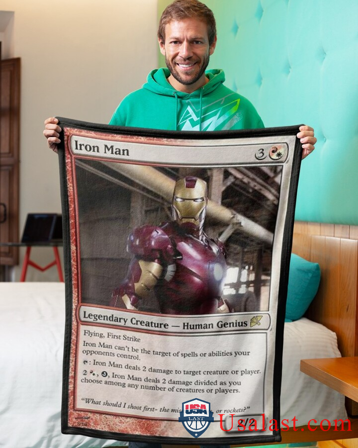 Iron Man Human Genius Fleece Blanket